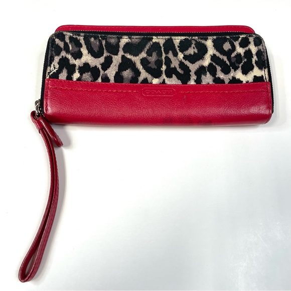 Coach Bags Coach Womens Wristlet Wallet Ocelot Zip Around Accordion